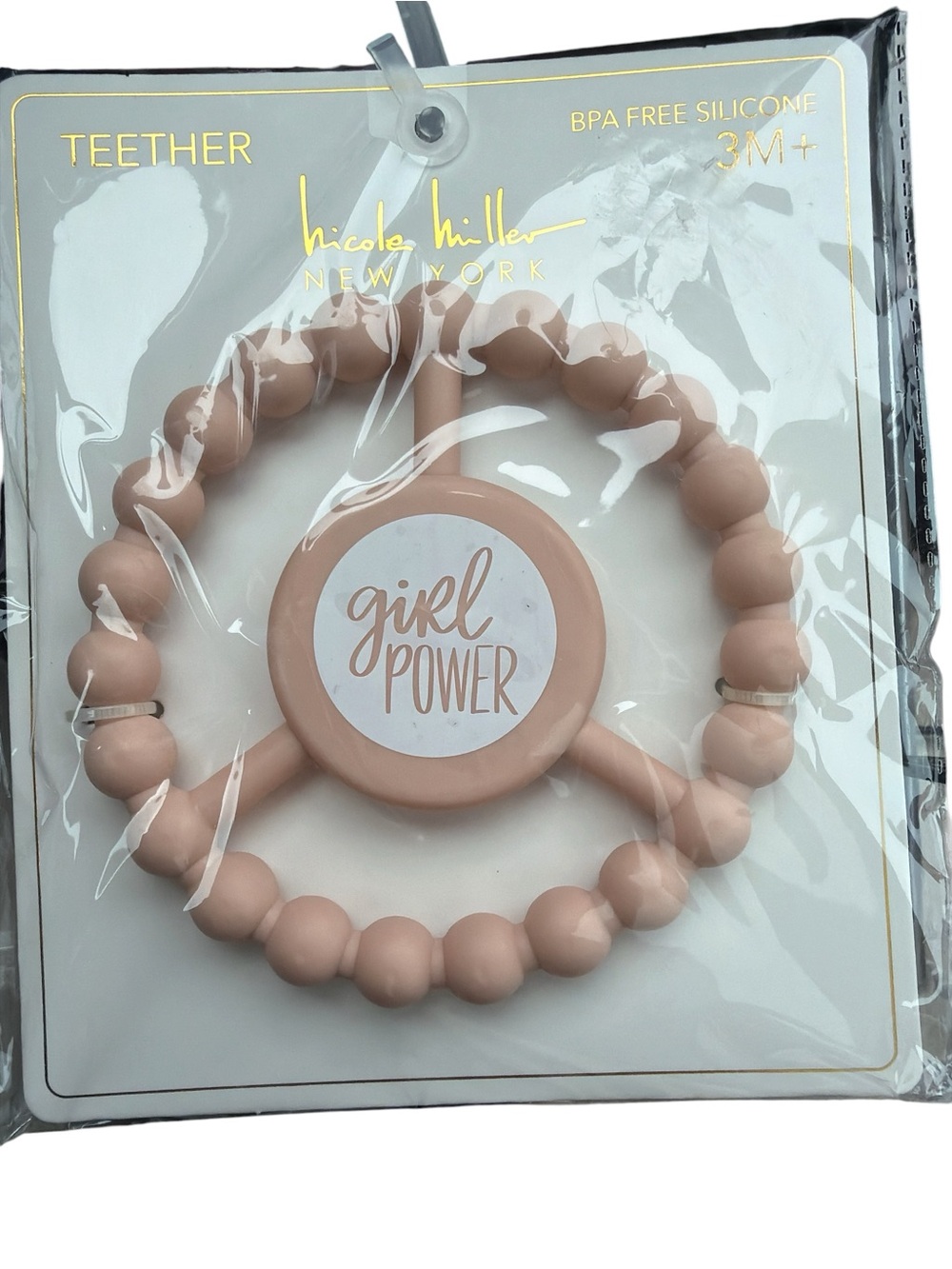 Nicole Miller Blush Silicone Baby Teething Ring